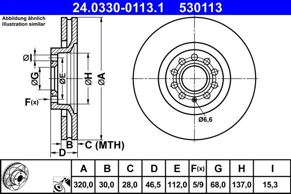 ATE 24.0330-0113.1 - Kočioni disk www.molydon.hr