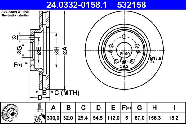 ATE 24.0332-0158.1 - Kočioni disk www.molydon.hr