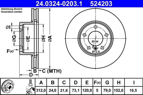 ATE 24.0324-0203.1 - Kočioni disk www.molydon.hr