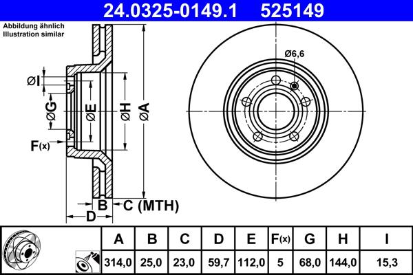 ATE 24.0325-0149.1 - Kočioni disk www.molydon.hr