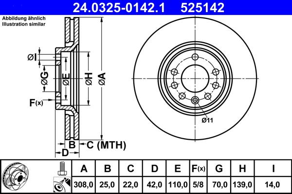 ATE 24.0325-0142.1 - Kočioni disk www.molydon.hr