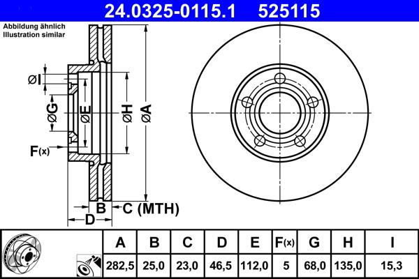 ATE 24.0325-0115.1 - Kočioni disk www.molydon.hr