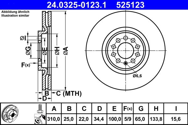 ATE 24.0325-0123.1 - Kočioni disk www.molydon.hr