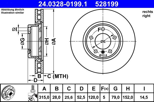 ATE 24.0328-0199.1 - Kočioni disk www.molydon.hr