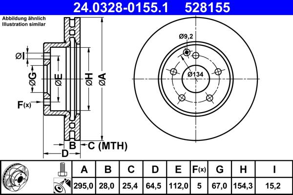 ATE 24.0328-0155.1 - Kočioni disk www.molydon.hr