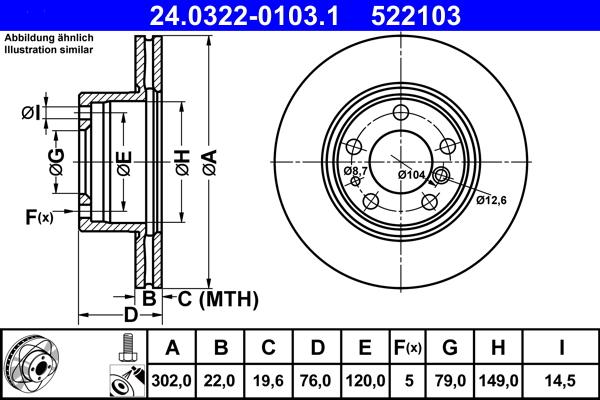 ATE 24.0322-0103.1 - Kočioni disk www.molydon.hr