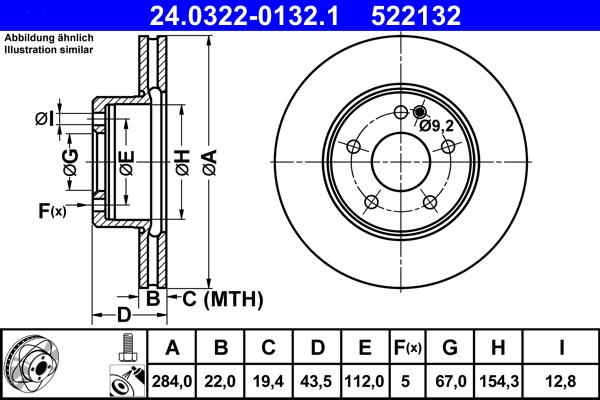 ATE 24.0322-0132.1 - Kočioni disk www.molydon.hr