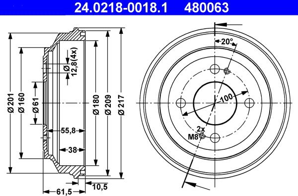 ATE 24.0218-0018.1 - Bubanj kočnica www.molydon.hr