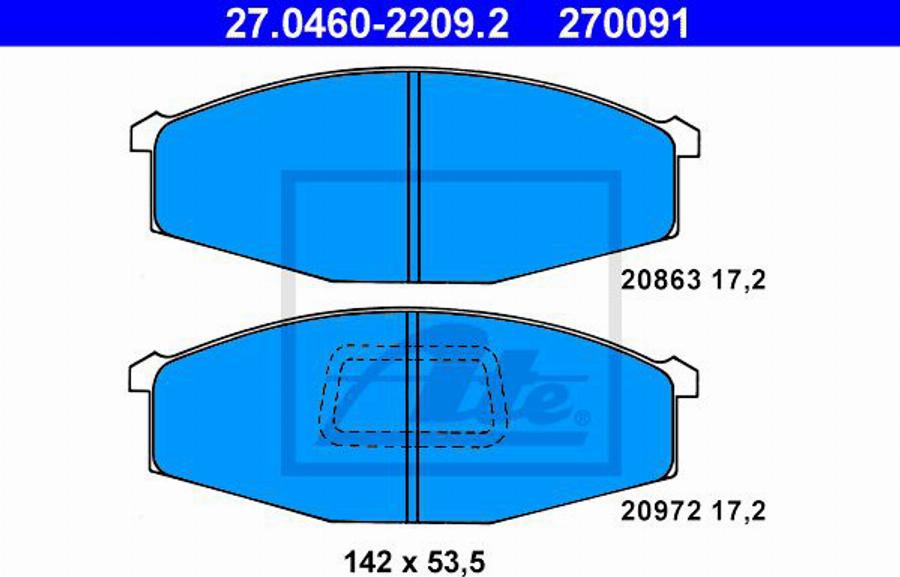 ATE 270091 - Komplet Pločica, disk-kočnica www.molydon.hr