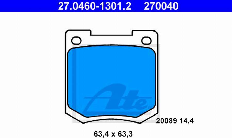 ATE 270040 - Komplet Pločica, disk-kočnica www.molydon.hr