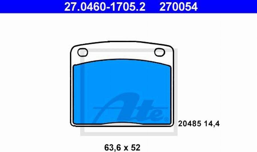 ATE 270054 - Komplet Pločica, disk-kočnica www.molydon.hr