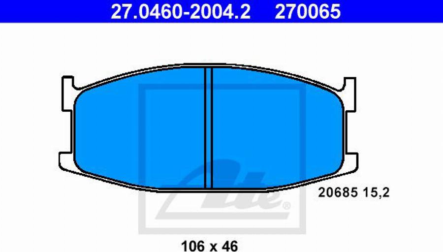 ATE 270065 - Komplet Pločica, disk-kočnica www.molydon.hr