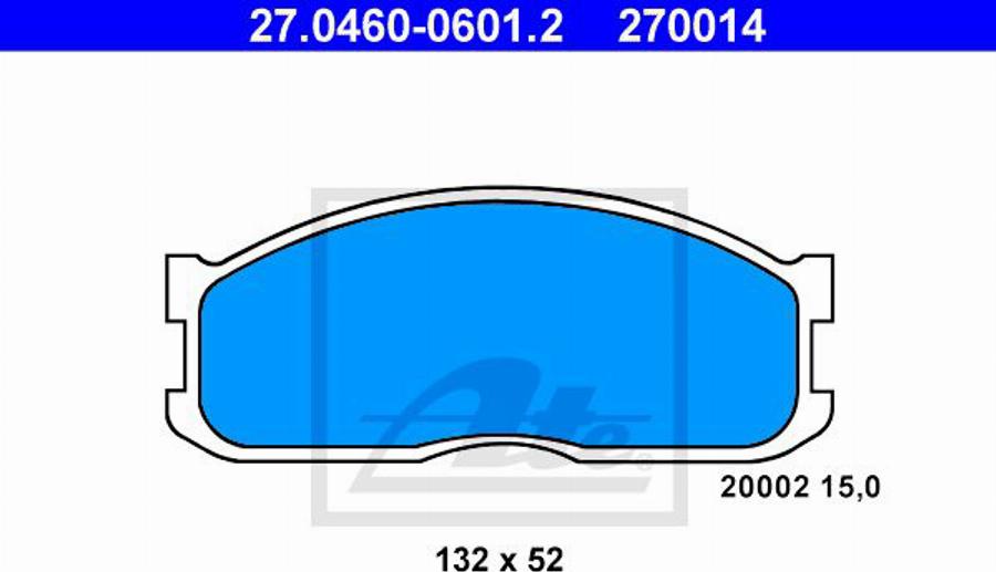 ATE 270014 - Komplet Pločica, disk-kočnica www.molydon.hr