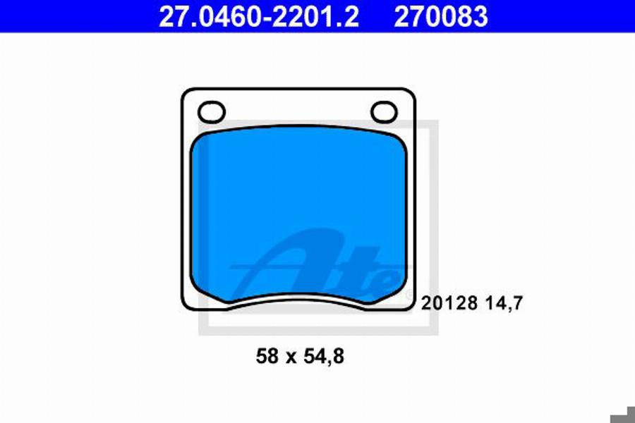 ATE 270083 - Komplet Pločica, disk-kočnica www.molydon.hr