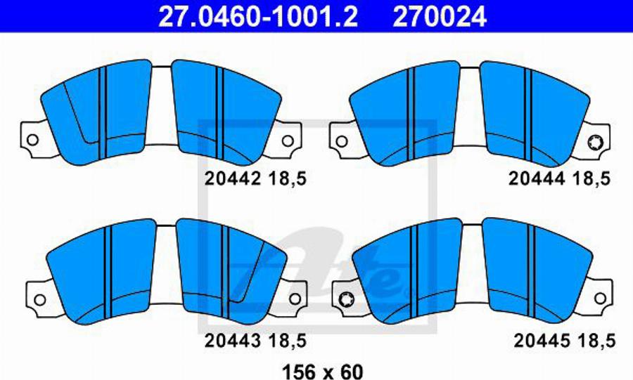 ATE 270024 - Komplet Pločica, disk-kočnica www.molydon.hr