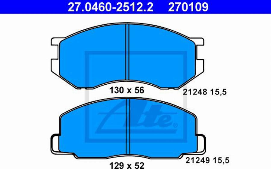 ATE 270109 - Komplet Pločica, disk-kočnica www.molydon.hr