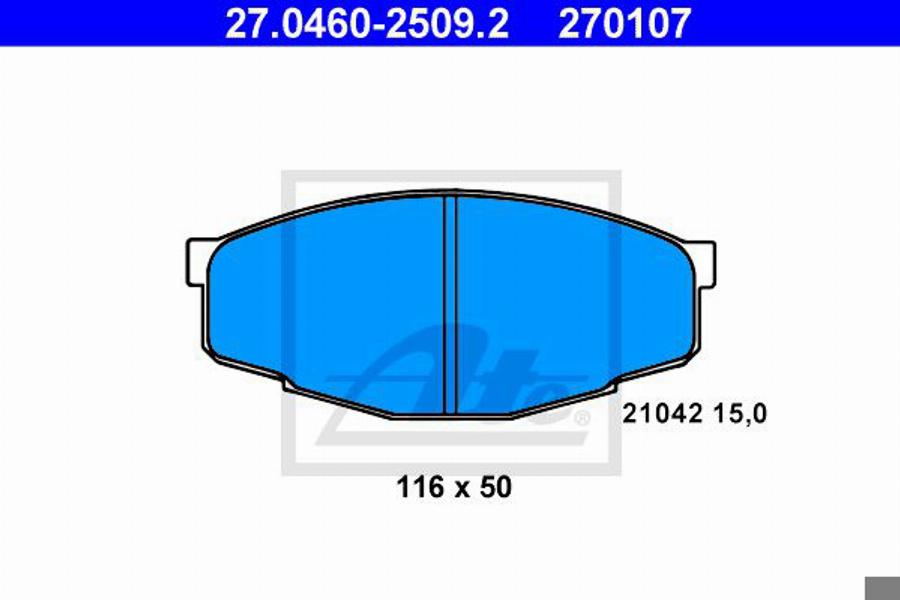 ATE 270107 - Komplet Pločica, disk-kočnica www.molydon.hr