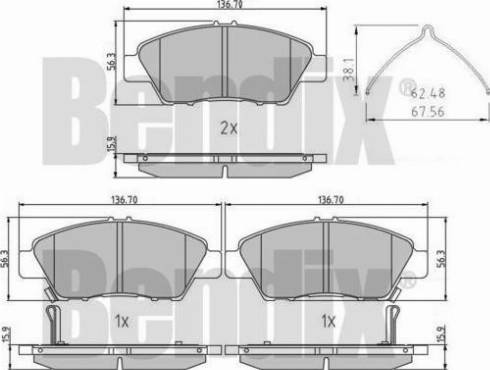 BENDIX 510992 - Komplet Pločica, disk-kočnica www.molydon.hr