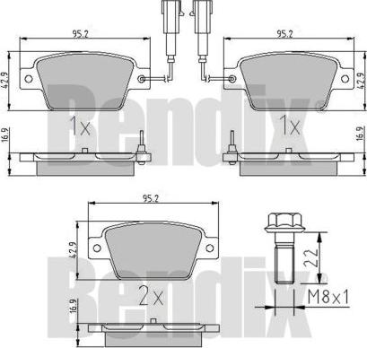 BENDIX 510900 - Komplet Pločica, disk-kočnica www.molydon.hr