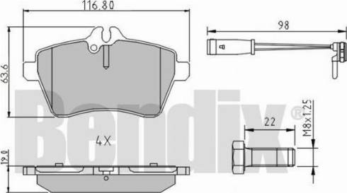 BENDIX 510986 - Komplet Pločica, disk-kočnica www.molydon.hr