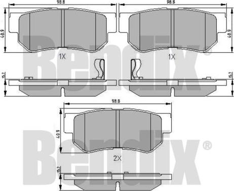 BENDIX 510419 - Komplet Pločica, disk-kočnica www.molydon.hr