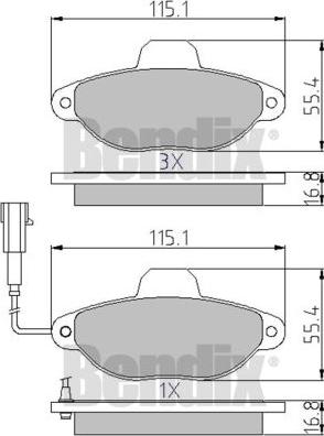 BENDIX 510594 - Komplet Pločica, disk-kočnica www.molydon.hr