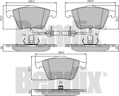 BENDIX 510504 - Komplet Pločica, disk-kočnica www.molydon.hr