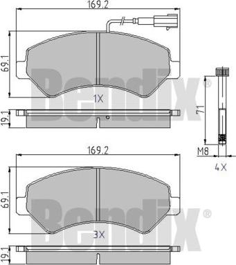 BENDIX 510516 - Komplet Pločica, disk-kočnica www.molydon.hr