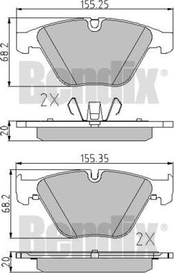 BENDIX 510587 - Komplet Pločica, disk-kočnica www.molydon.hr