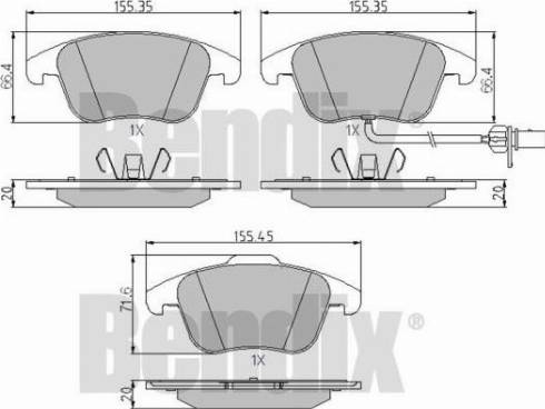 BENDIX 510605 - Komplet Pločica, disk-kočnica www.molydon.hr