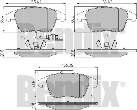 BENDIX 510603 - Komplet Pločica, disk-kočnica www.molydon.hr