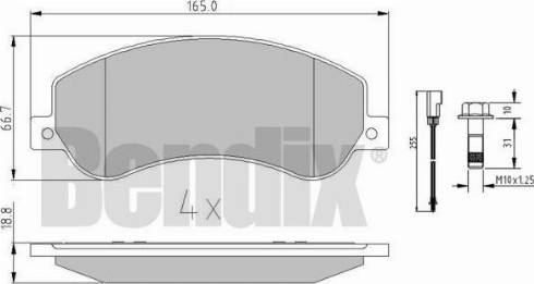 BENDIX 510616 - Komplet Pločica, disk-kočnica www.molydon.hr