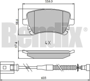 BENDIX 510621 - Komplet Pločica, disk-kočnica www.molydon.hr