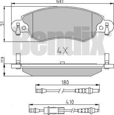 BENDIX 510841 - Komplet Pločica, disk-kočnica www.molydon.hr