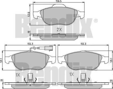 BENDIX 510831 - Komplet Pločica, disk-kočnica www.molydon.hr