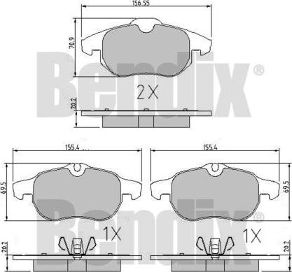 BENDIX 510393 - Komplet Pločica, disk-kočnica www.molydon.hr