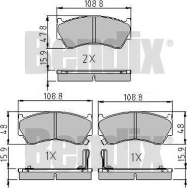 BENDIX 510301 - Komplet Pločica, disk-kočnica www.molydon.hr