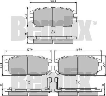 BENDIX 511089 - Komplet Pločica, disk-kočnica www.molydon.hr