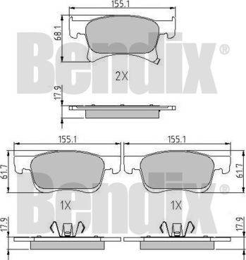 BENDIX 511266 - Komplet Pločica, disk-kočnica www.molydon.hr