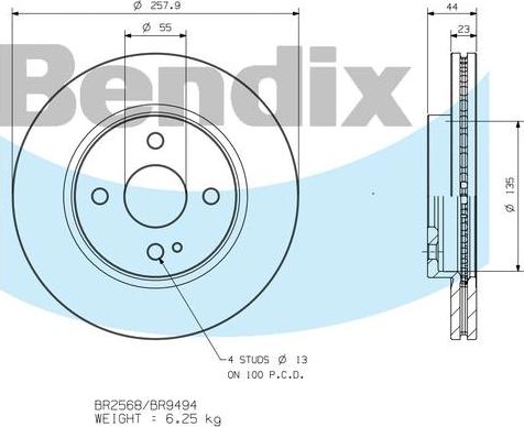 BENDIX BR9494 - Kočioni disk www.molydon.hr