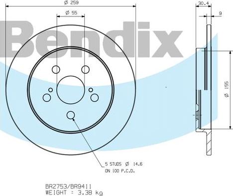 BENDIX BR9411 - Kočioni disk www.molydon.hr