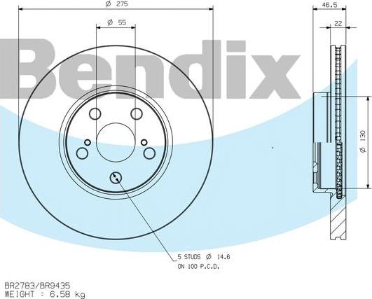 BENDIX BR9435 - Kočioni disk www.molydon.hr