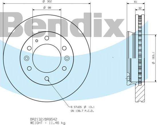 BENDIX BR9542 - Kočioni disk www.molydon.hr