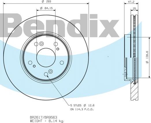 BENDIX BR9563 - Kočioni disk www.molydon.hr