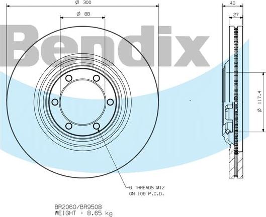 BENDIX BR9508 - Kočioni disk www.molydon.hr