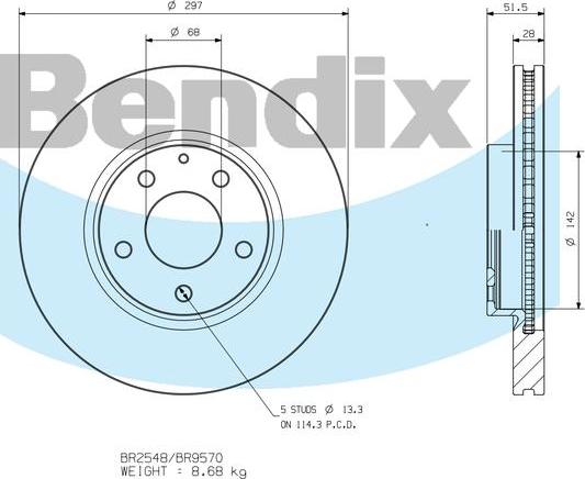 BENDIX BR9570 - Kočioni disk www.molydon.hr