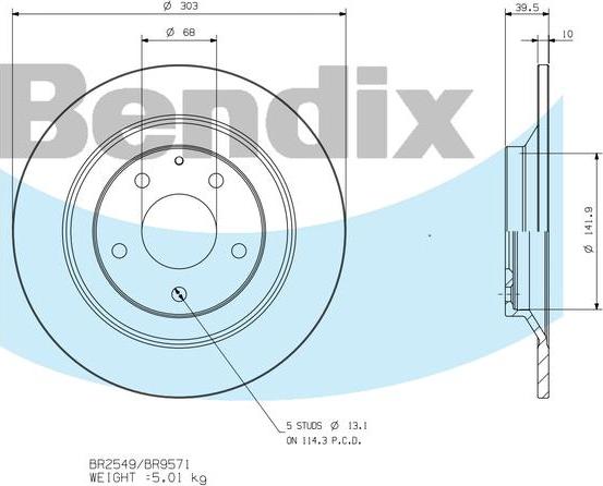 BENDIX BR9571 - Kočioni disk www.molydon.hr