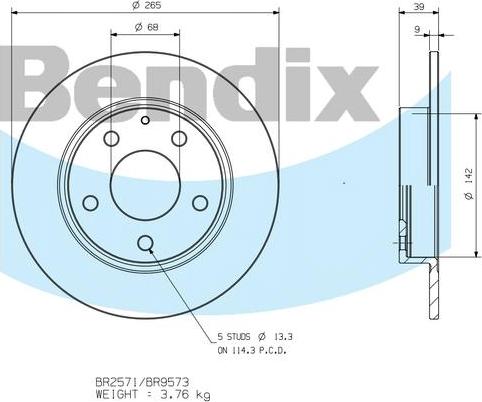 BENDIX BR9573 - Kočioni disk www.molydon.hr