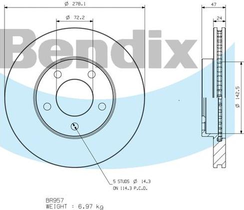 BENDIX BR957 - Kočioni disk www.molydon.hr