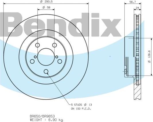 BENDIX BR9653 - Kočioni disk www.molydon.hr